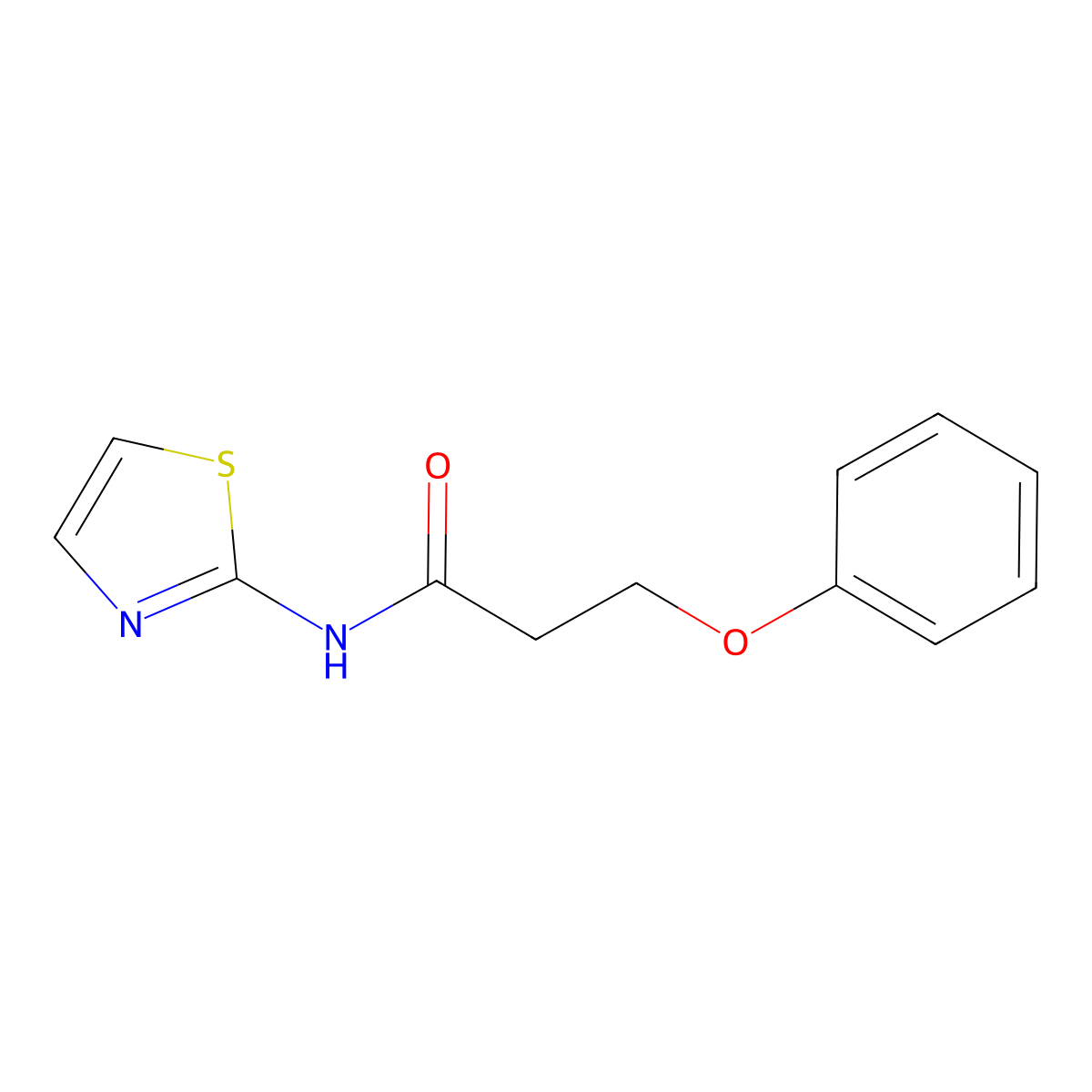 3-phenoxy-N-(1,3-thiazol-2-yl)propanamide molecular structure, CAS 304889-09-6