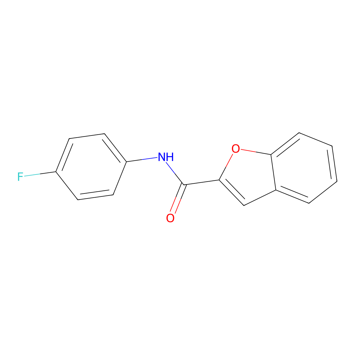 N-(4-fluorophenyl)-1-benzofuran-2-carboxamide molecular structure, CAS 304889-14-3