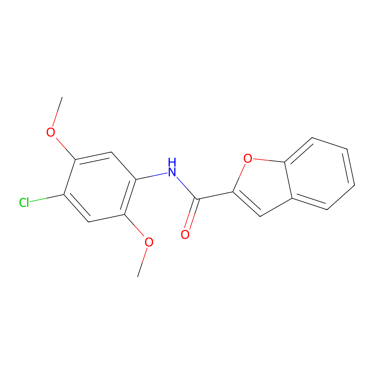 N-(4-chloro-2,5-dimethoxyphenyl)-1-benzofuran-2-carboxamide molecular structure, CAS 304889-19-8