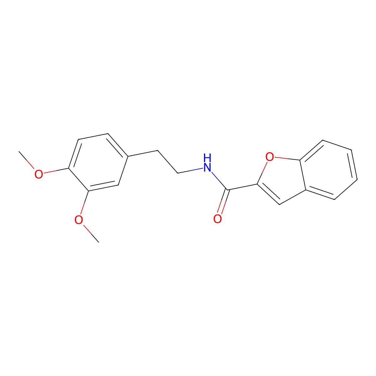 N-[2-(3,4-dimethoxyphenyl)ethyl]-1-benzofuran-2-carboxamide molecular structure, CAS 304889-22-3