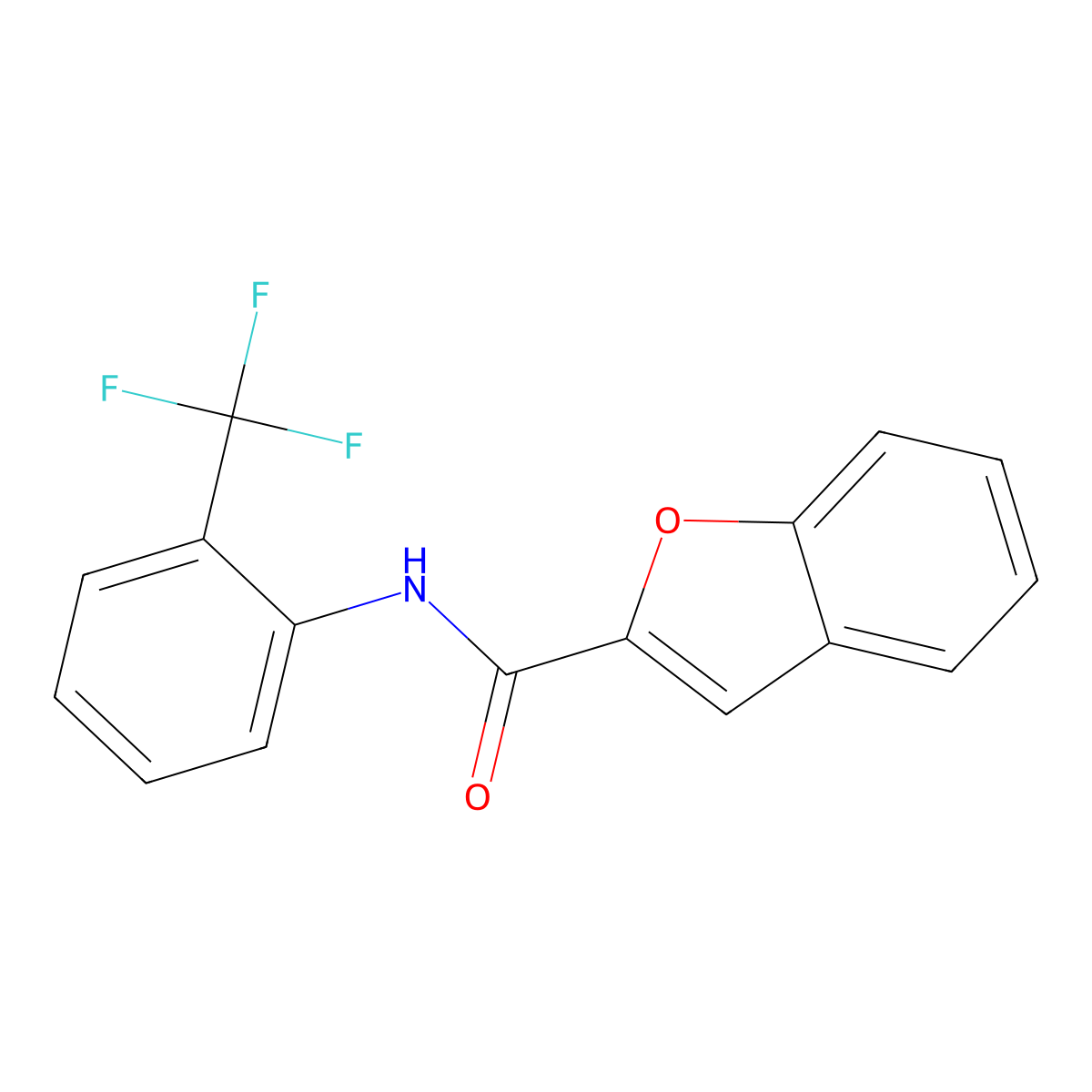 N-[2-(trifluoromethyl)phenyl]-1-benzofuran-2-carboxamide molecular structure, CAS 304889-23-4