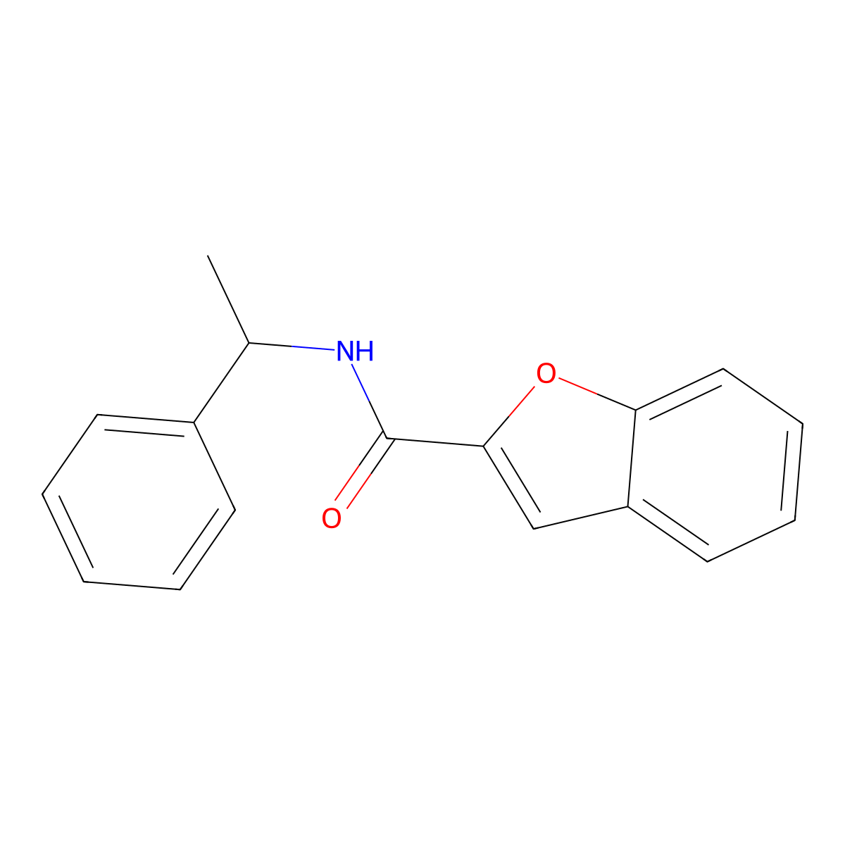 N-(1-phenylethyl)-1-benzofuran-2-carboxamide molecular structure, CAS 304889-25-6