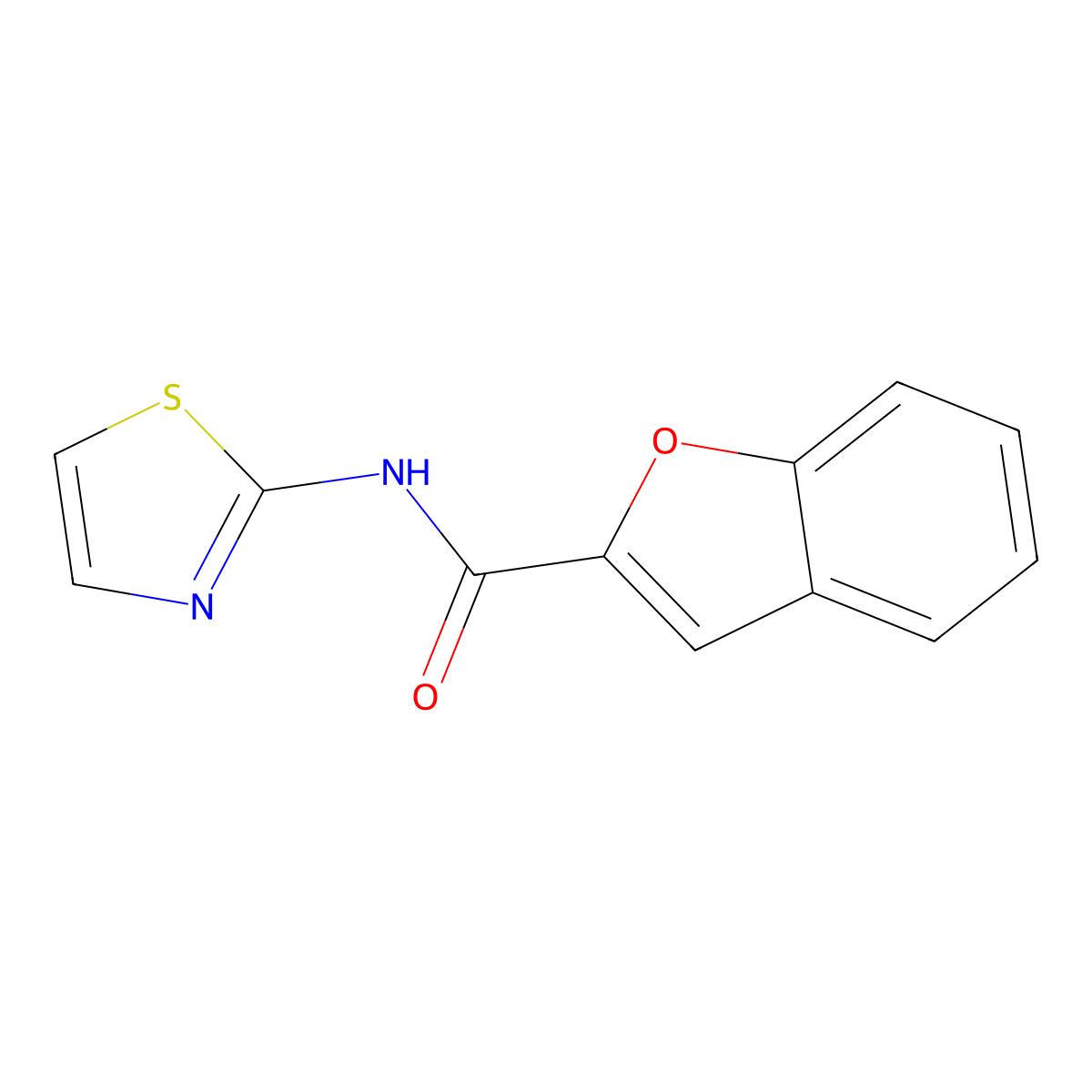 N-(1,3-thiazol-2-yl)-1-benzofuran-2-carboxamide molecular structure, CAS 304889-34-7