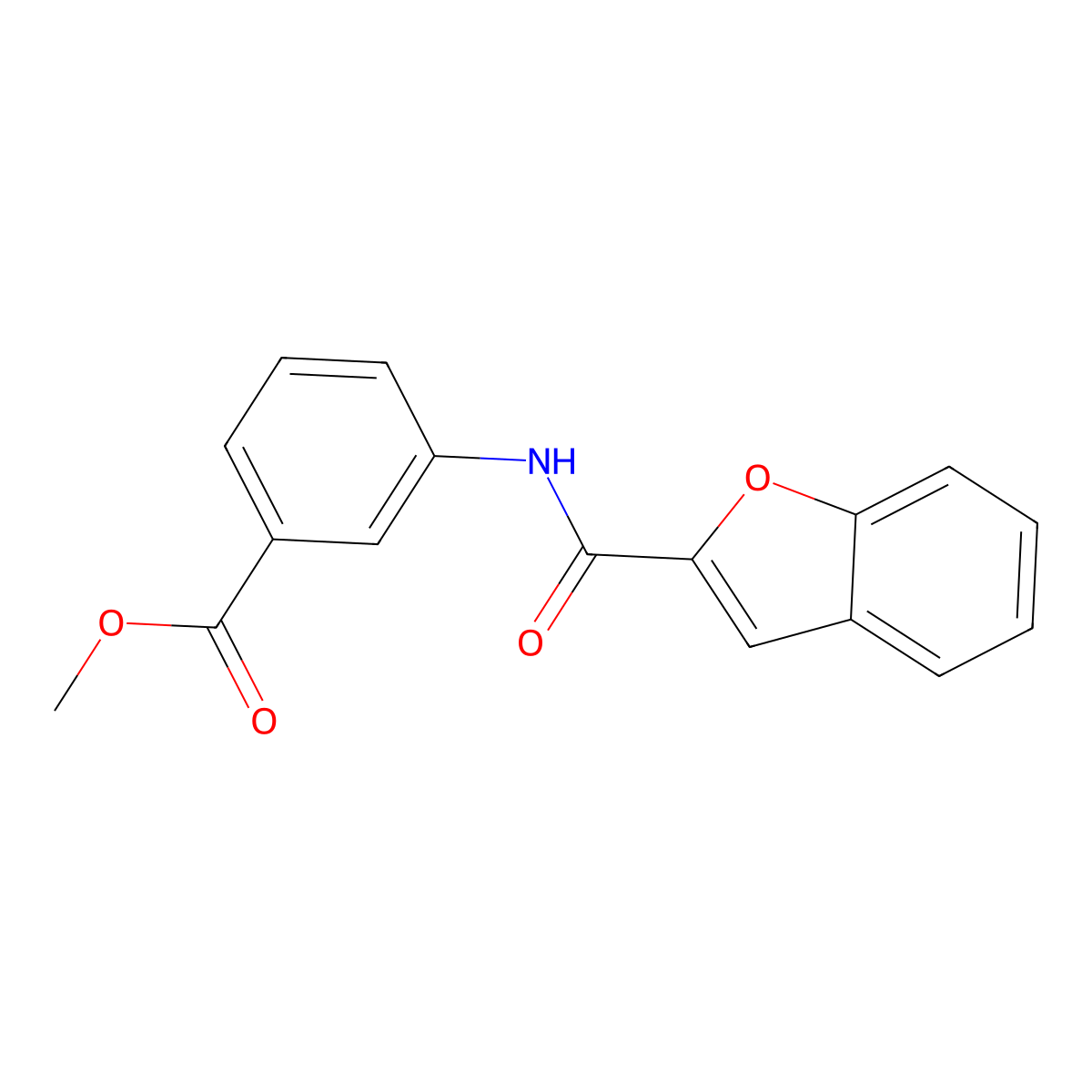 3-[(Benzofuran-2-carbonyl)-amino]-benzoic acid methyl ester molecular structure, CAS 304889-36-9