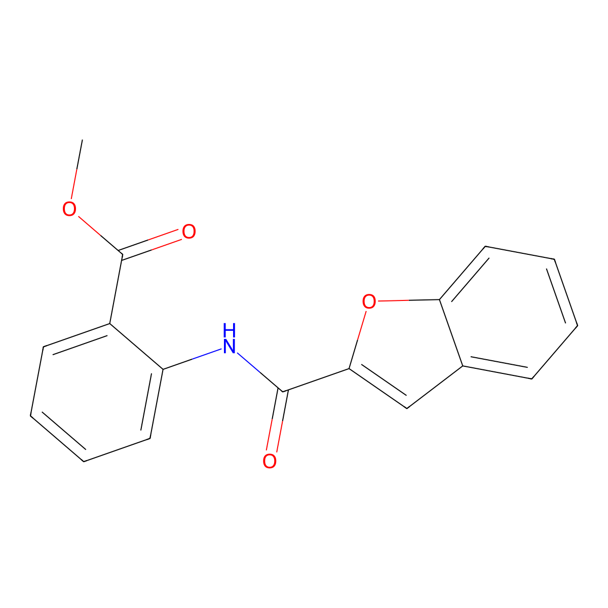 Methyl 2-[(1-benzofuran-2-ylcarbonyl)amino]benzoate molecular structure, CAS 304889-37-0