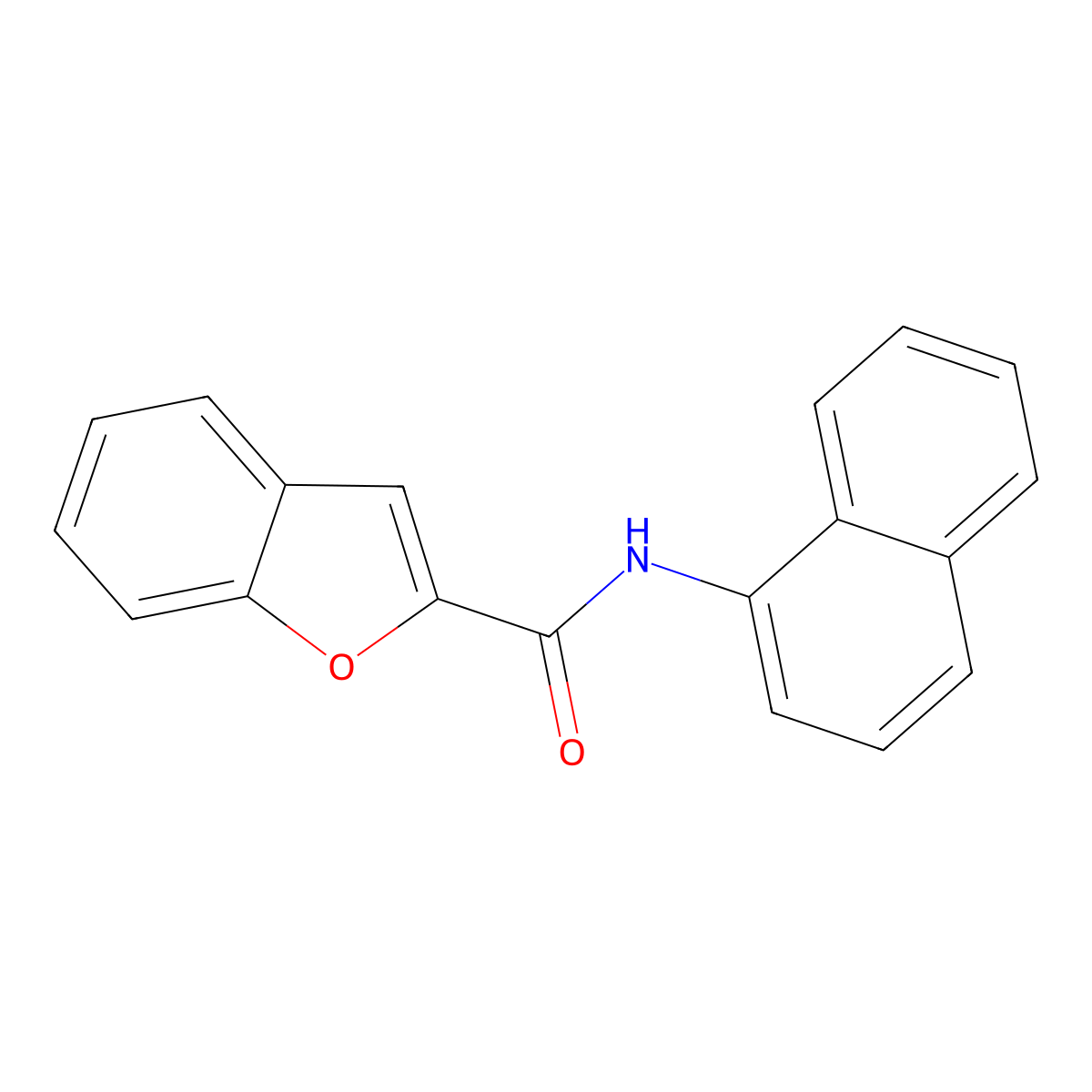 N-(naphthalen-1-yl)-1-benzofuran-2-carboxamide molecular structure, CAS 304889-43-8