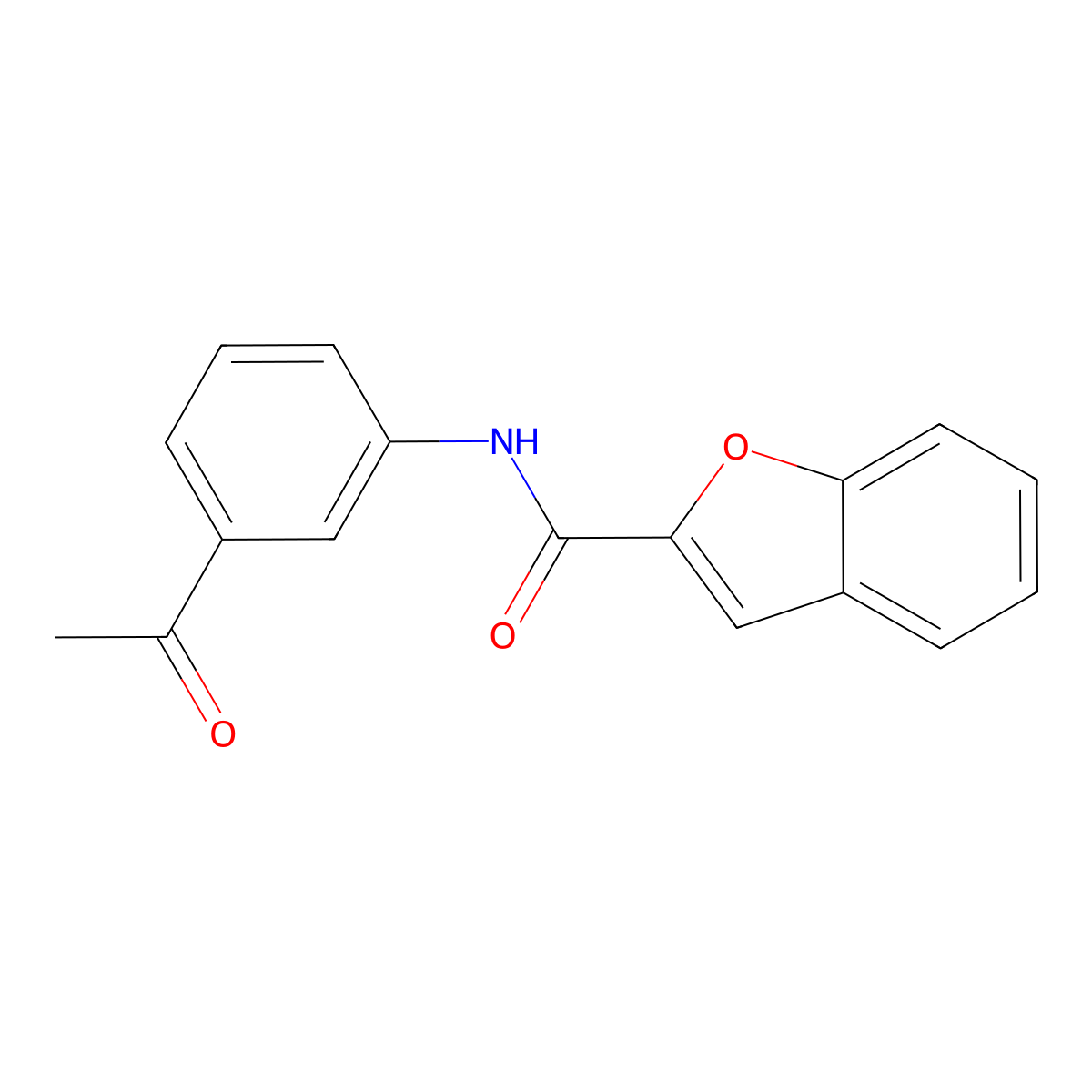 N-(3-acetylphenyl)-1-benzofuran-2-carboxamide molecular structure, CAS 304889-44-9