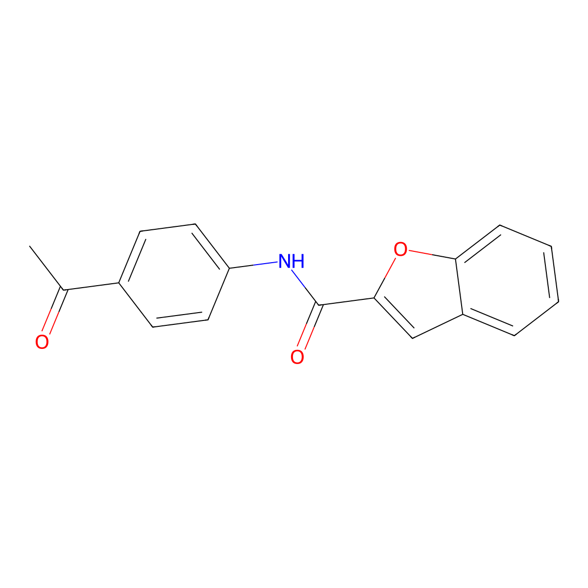 N-(4-acetylphenyl)-1-benzofuran-2-carboxamide molecular structure, CAS 304889-45-0