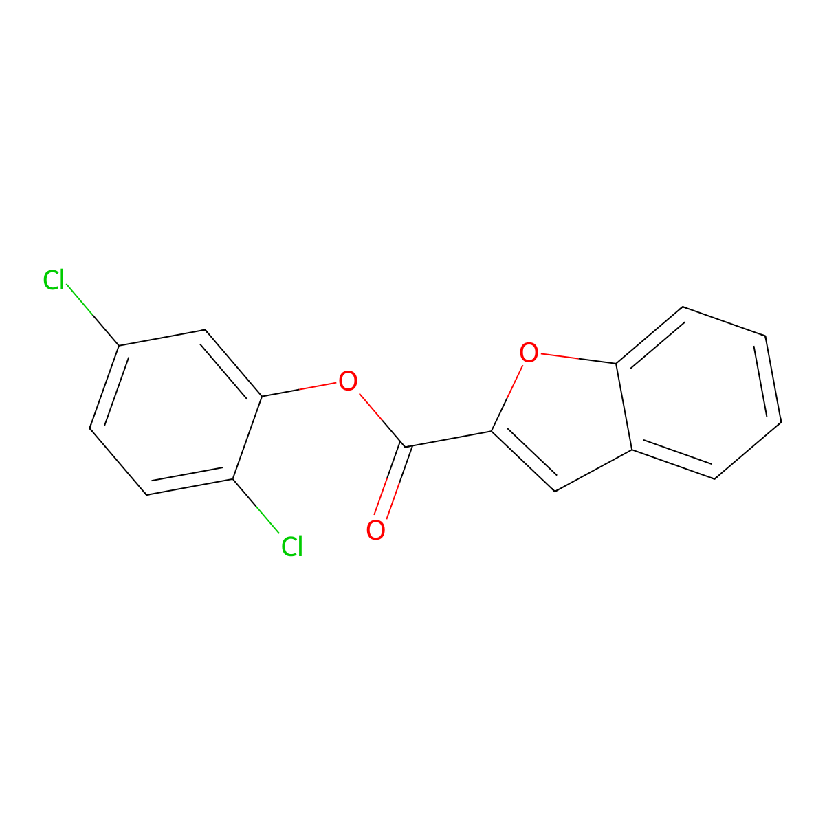 2,5-Dichlorophenyl 1-benzofuran-2-carboxylate molecular structure, CAS 304889-58-5