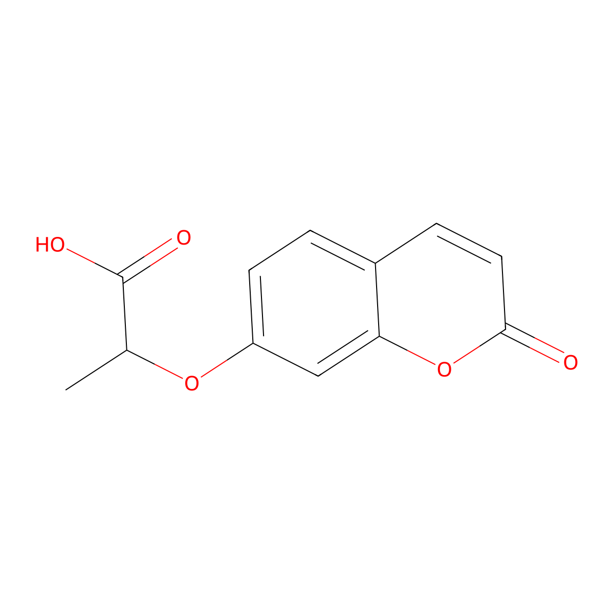 2-[(2-Oxo-2H-chromen-7-YL)oxy]propanoic acid molecular structure, CAS 304889-93-8