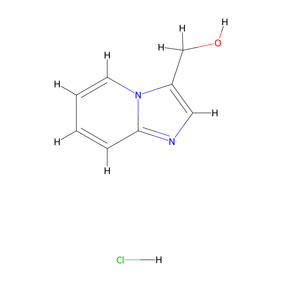 Imidazo[1,2-a]pyridin-3-ylmethanol hydrochloride molecular structure, CAS 30489-62-4