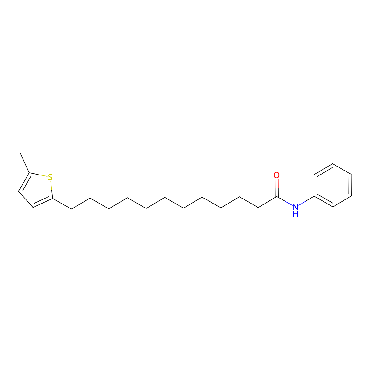 12-(5-methylthiophen-2-yl)-N-phenyldodecanamide molecular structure, CAS 30489-94-2