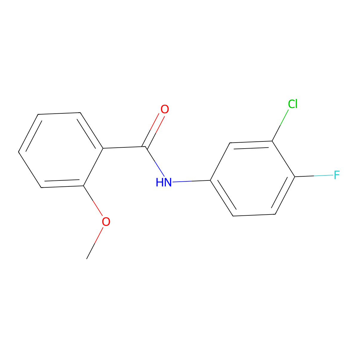 N-(3-chloro-4-fluorophenyl)-2-methoxybenzamide molecular structure, CAS 304890-00-4