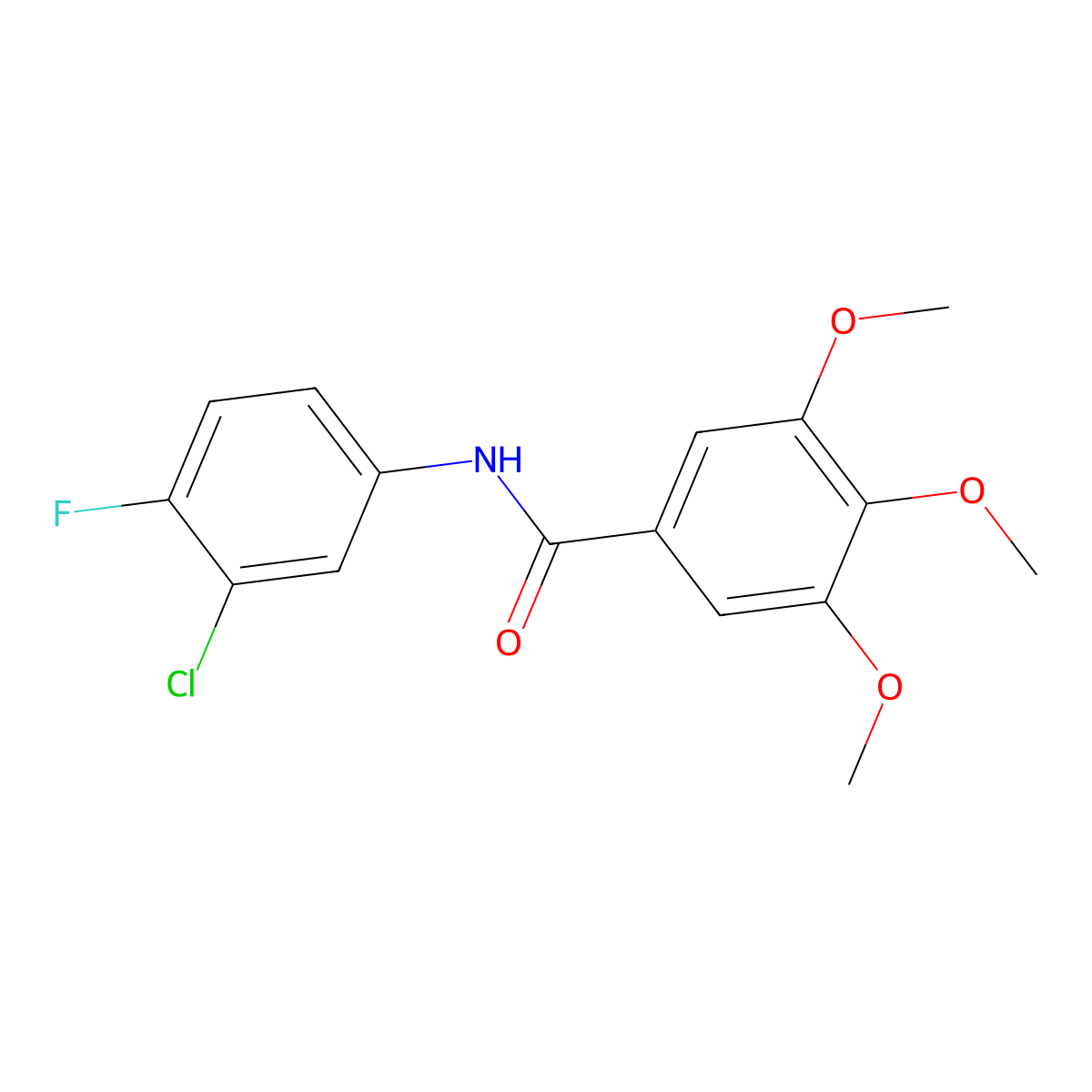 N-(3-chloro-4-fluorophenyl)-3,4,5-trimethoxybenzamide molecular structure, CAS 304890-01-5