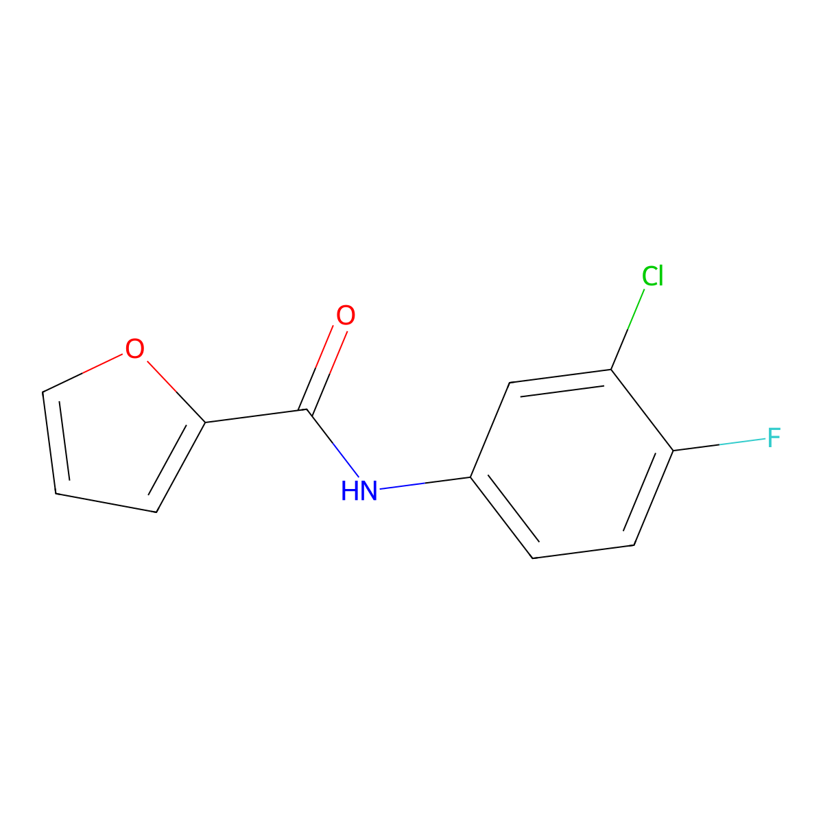 N-(3-chloro-4-fluorophenyl)furan-2-carboxamide molecular structure, CAS 304890-03-7