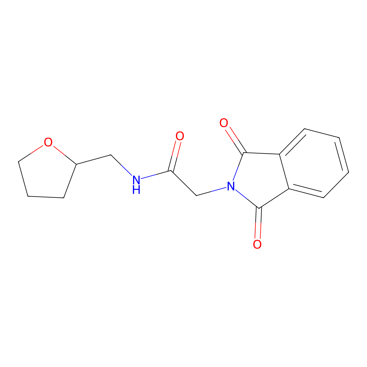 2-(1,3-dioxo-1,3-dihydro-2H-isoindol-2-yl)-N-(tetrahydrofuran-2-ylmethyl)acetamide molecular structure, CAS 304890-20-8