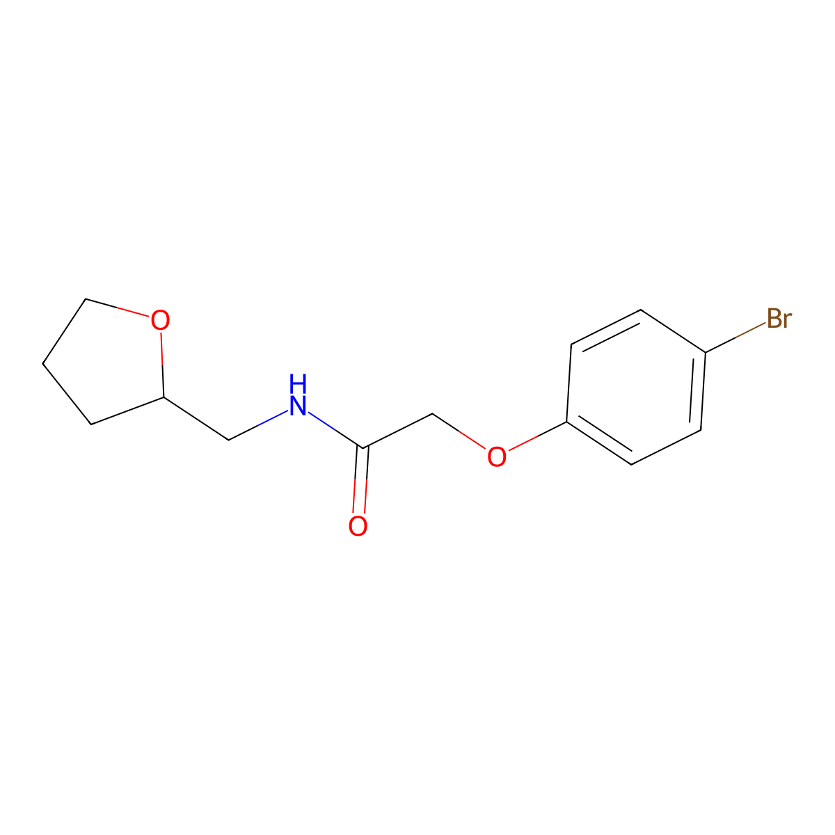 2-(4-bromophenoxy)-N-(oxolan-2-ylmethyl)acetamide molecular structure, CAS 304890-21-9