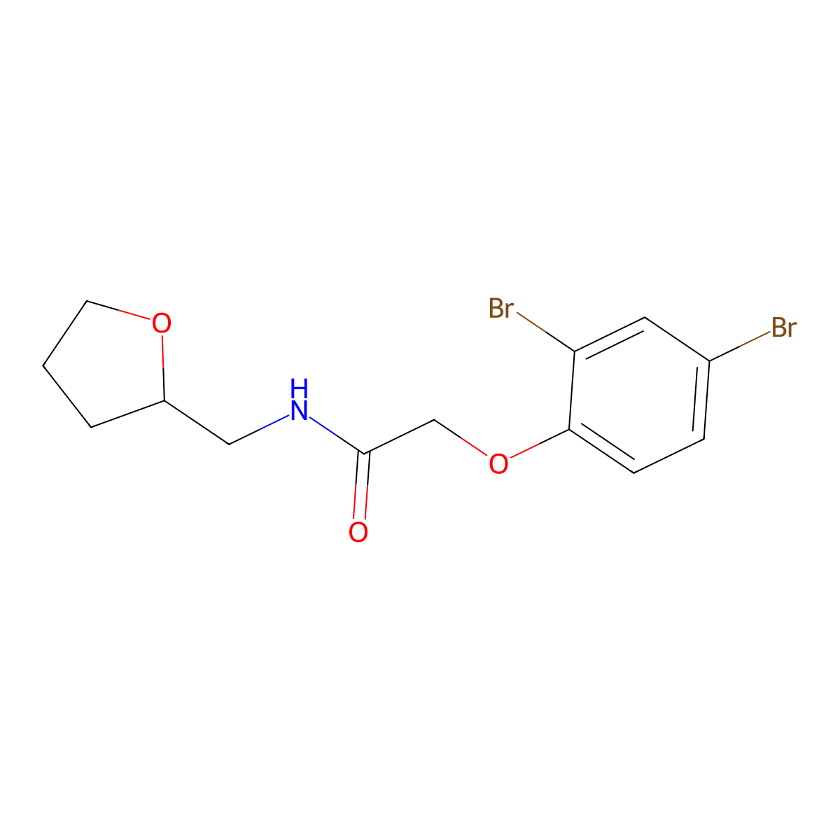2-(2,4-dibromophenoxy)-N-(tetrahydro-2-furanylmethyl)acetamide molecular structure, CAS 304890-22-0
