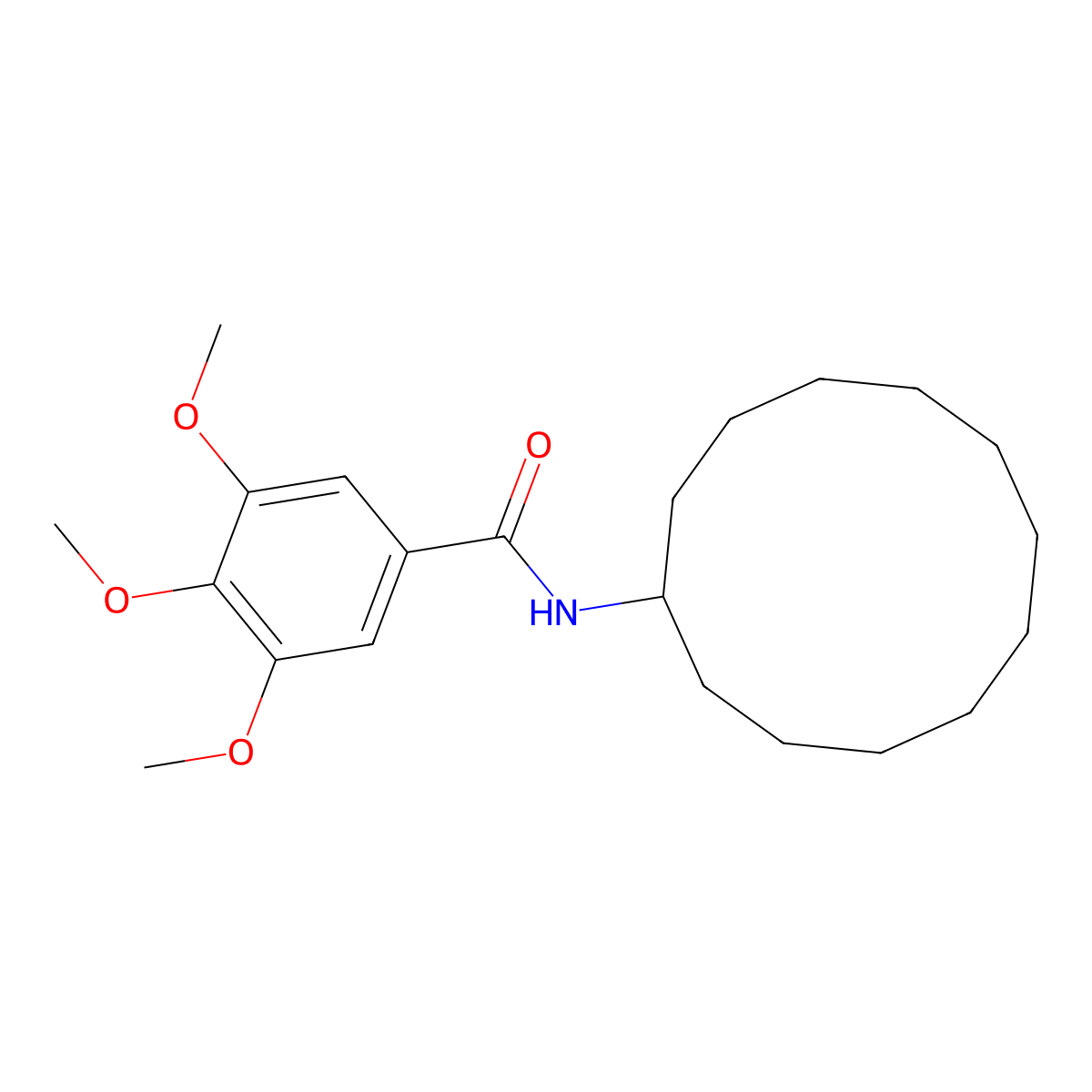 N-cyclododecyl-3,4,5-trimethoxybenzamide molecular structure, CAS 304890-29-7