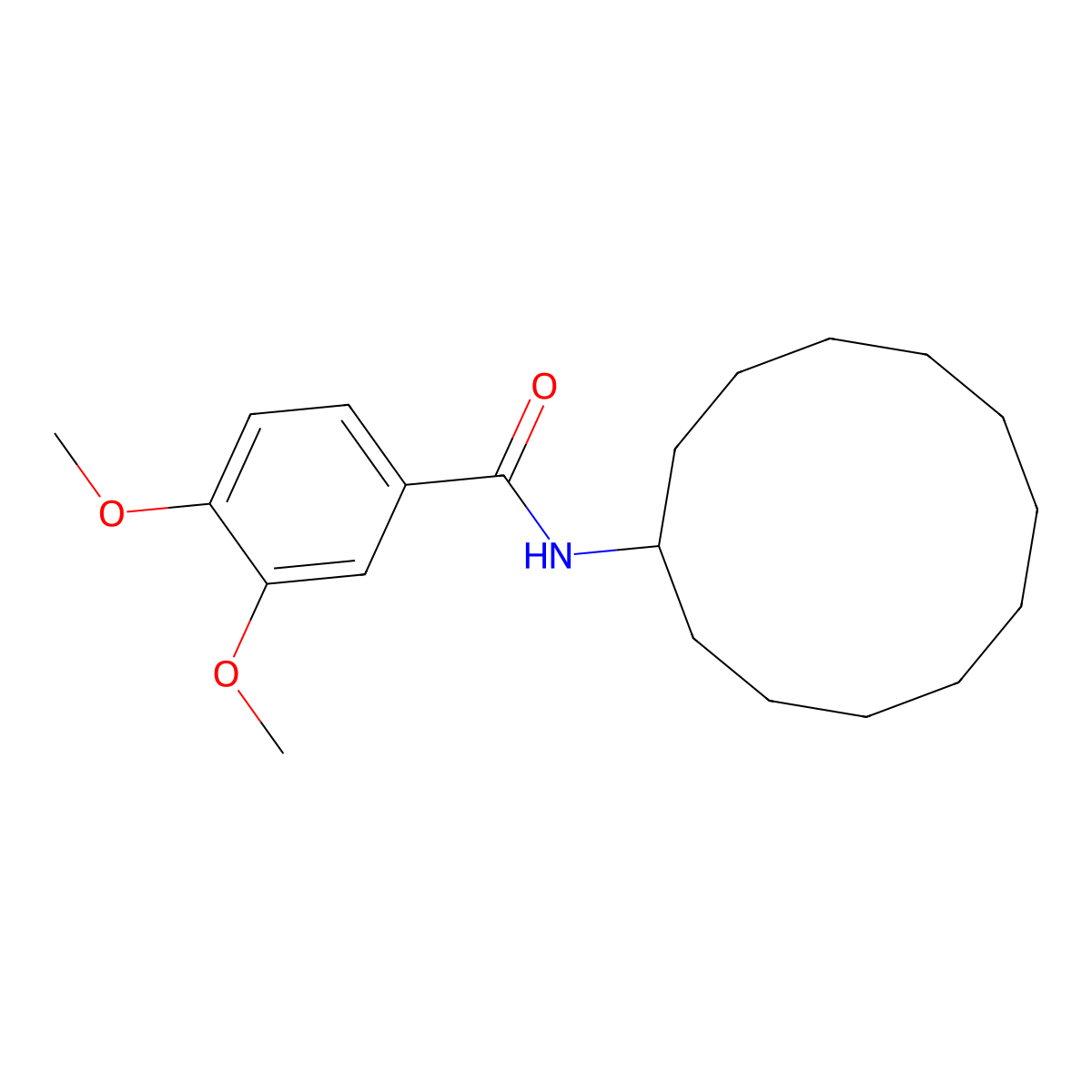 N-cyclododecyl-3,4-dimethoxybenzamide molecular structure, CAS 304890-32-2