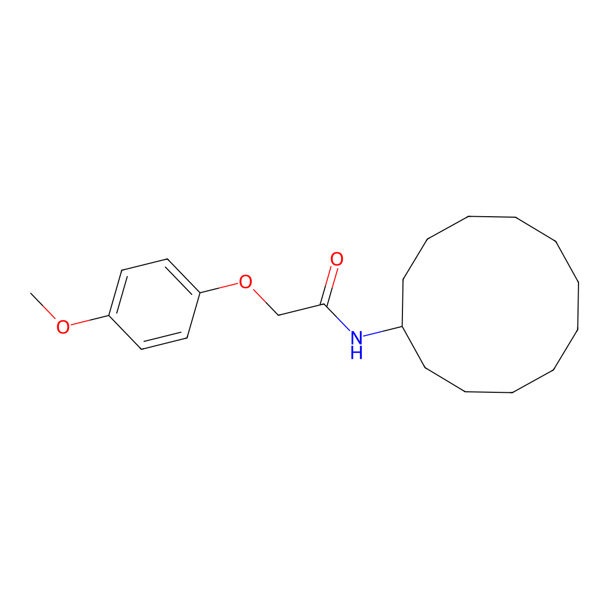 N-cyclododecyl-2-(4-methoxyphenoxy)acetamide molecular structure, CAS 304890-35-5