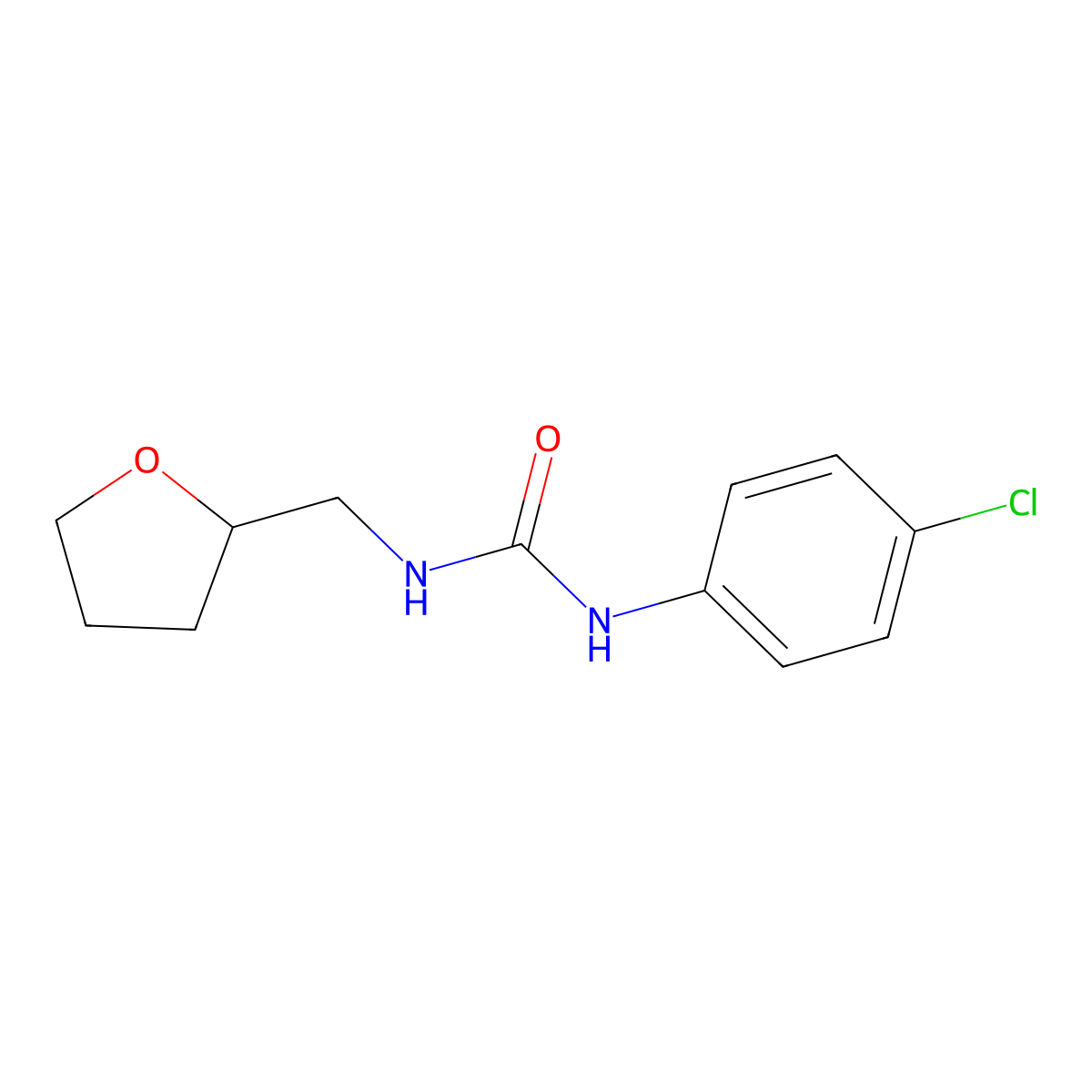 1-(4-Chloro-phenyl)-3-(tetrahydro-furan-2-ylmethyl)-urea molecular structure, CAS 304890-42-4