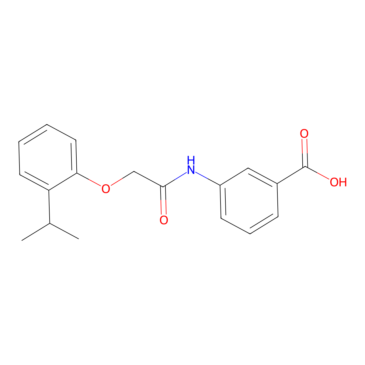 Benzoic acid, 3-[[[2-(1-methylethyl)phenoxy]acetyl]amino]- molecular structure, CAS 304890-52-6