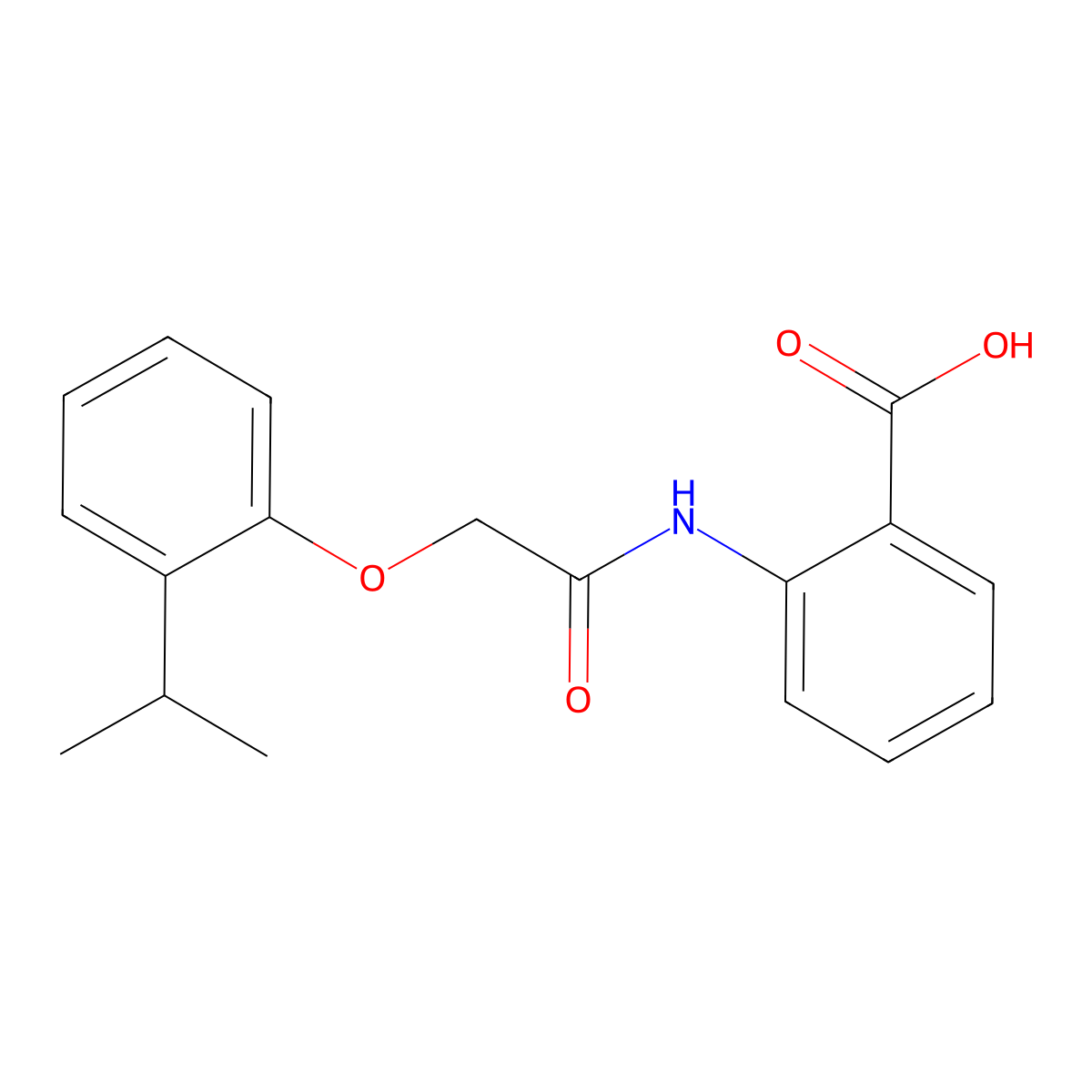 2-(((2-Isopropylphenoxy)acetyl)amino)benzoic acid molecular structure, CAS 304890-53-7