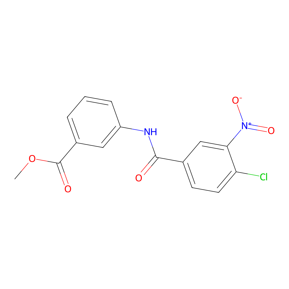 Methyl 3-[(4-chloro-3-nitrobenzoyl)amino]benzoate molecular structure, CAS 304890-72-0
