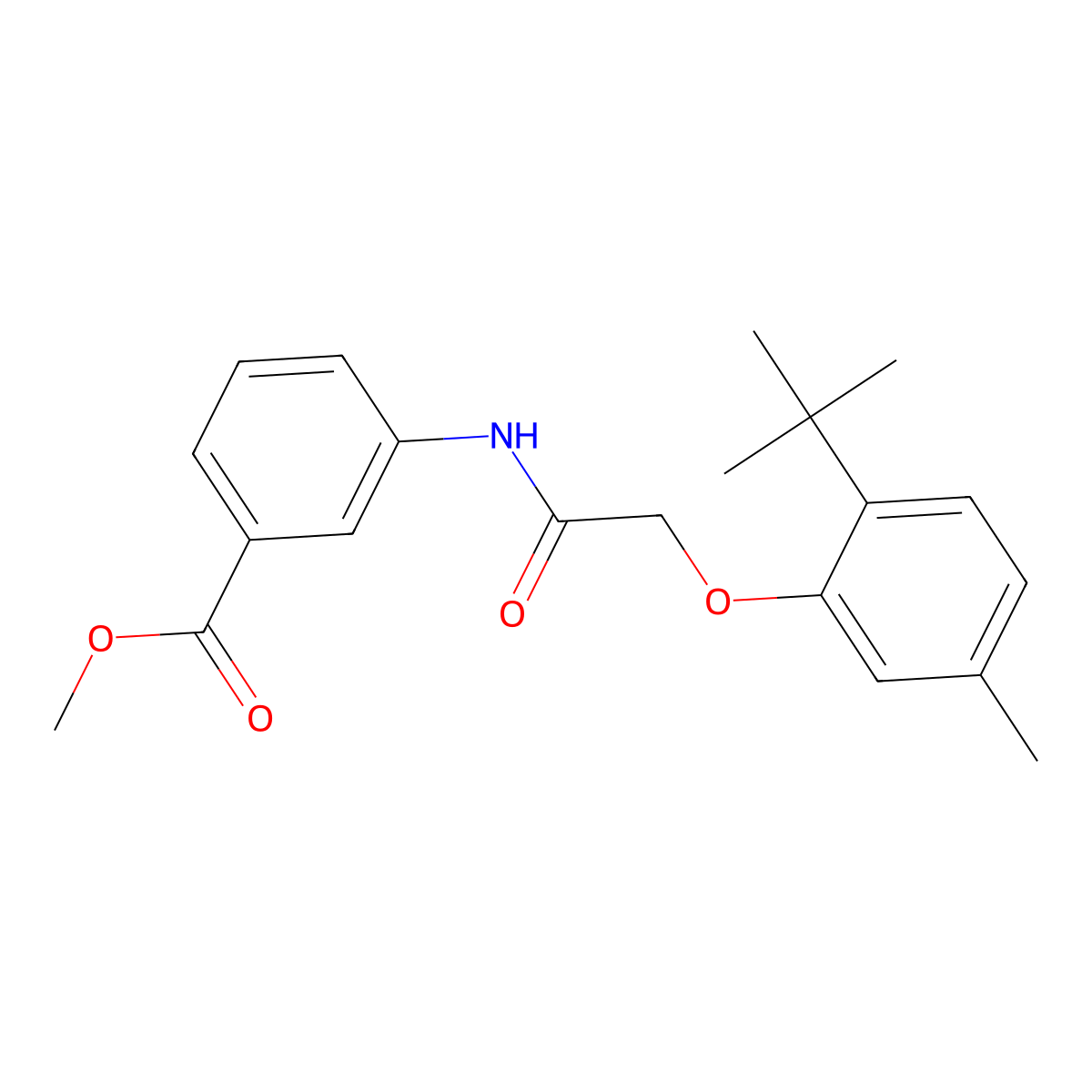 Methyl 3-[2-(2-tert-butyl-5-methylphenoxy)acetamido]benzoate molecular structure, CAS 304890-84-4