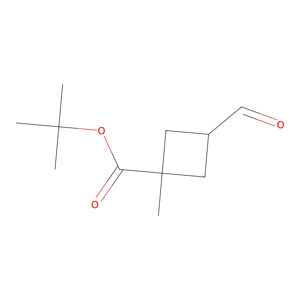 Tert-butyl 3-formyl-1-methylcyclobutane-1-carboxylate molecular structure, CAS 3048904-09-9