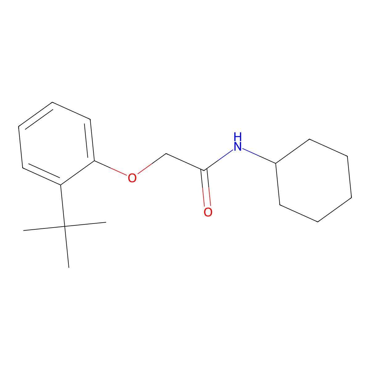 2-(2-tert-butylphenoxy)-N-cyclohexylacetamide molecular structure, CAS 304892-56-6