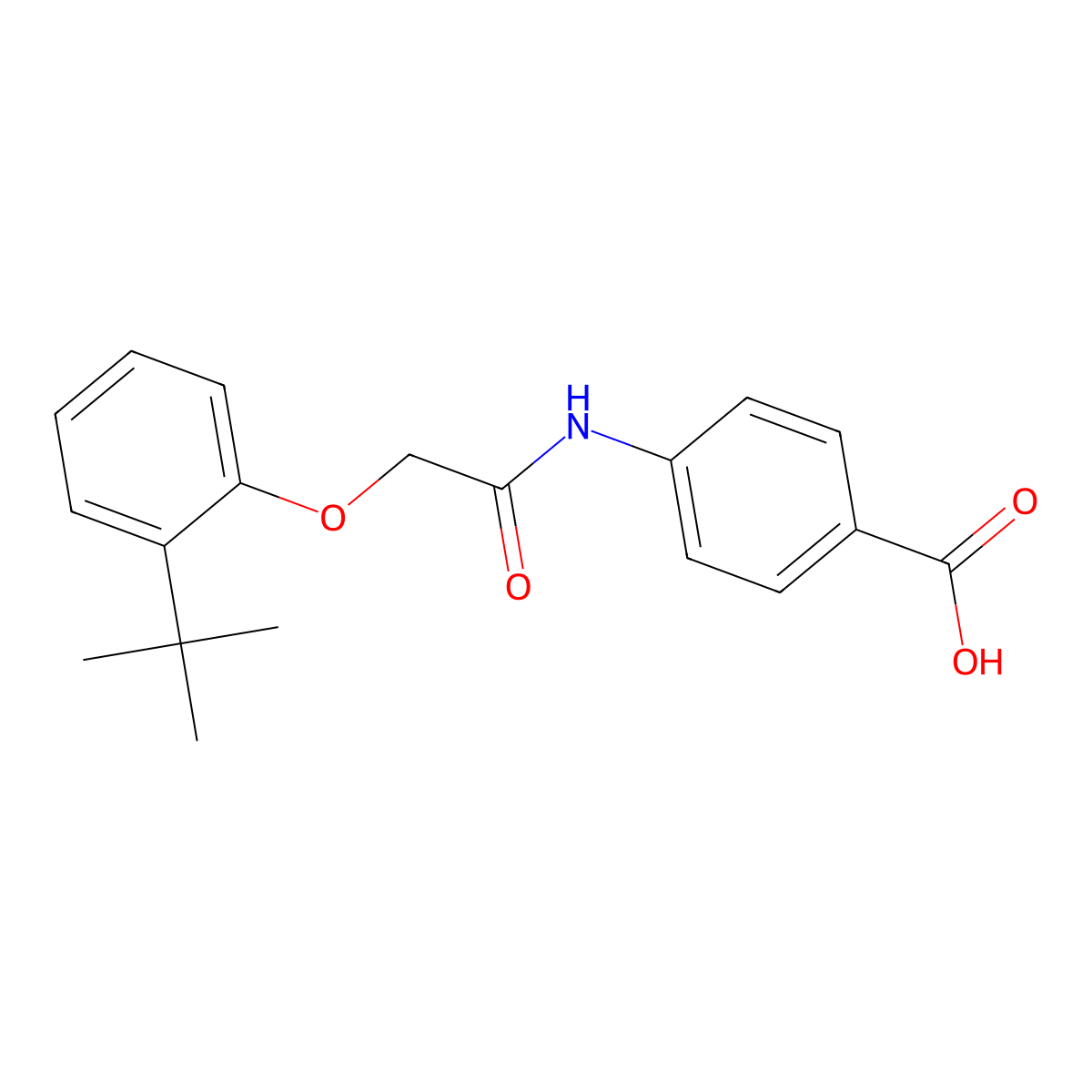 4-{2-[2-(Tert-butyl)phenoxy]acetylamino}benzoic acid molecular structure, CAS 304892-72-6