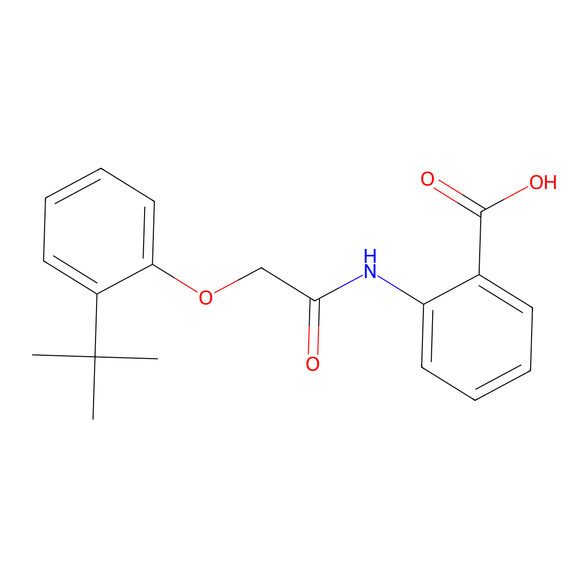 2-{[(2-Tert-butylphenoxy)acetyl]amino}benzoic acid molecular structure, CAS 304892-74-8