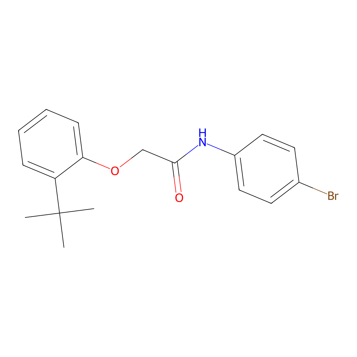 N-(4-bromophenyl)-2-(2-tert-butylphenoxy)acetamide molecular structure, CAS 304892-88-4