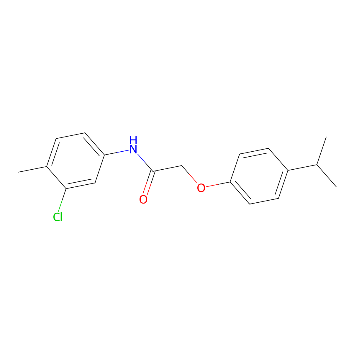 N-(3-chloro-4-methylphenyl)-2-(4-isopropylphenoxy)acetamide molecular structure, CAS 304893-47-8