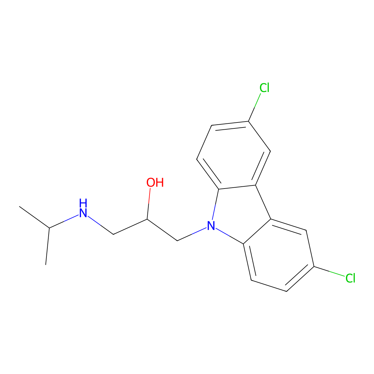 1-(3,6-dichloro-9H-carbazol-9-yl)-3-[(propan-2-yl)amino]propan-2-ol molecular structure, CAS 304893-65-0