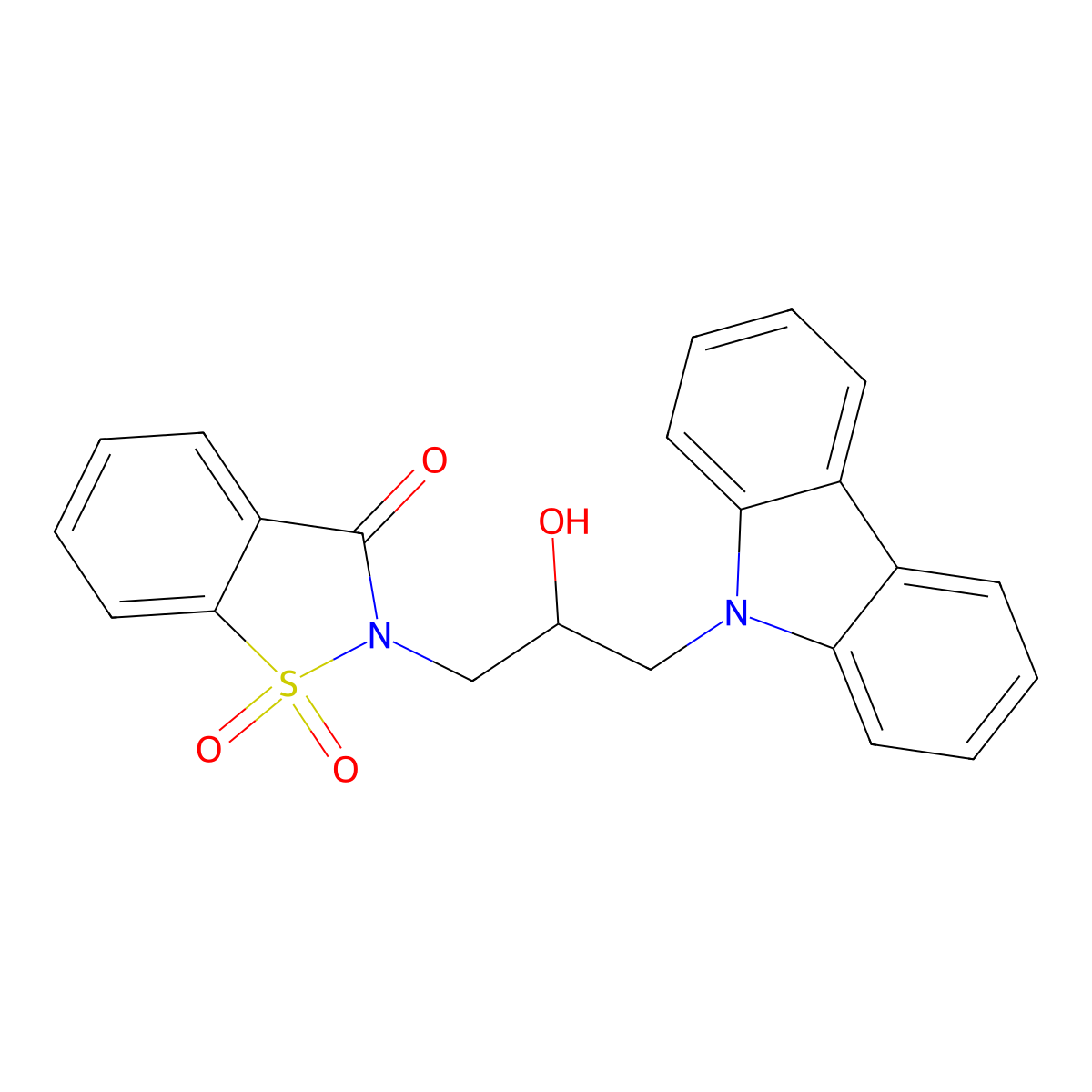 2-[3-(9H-carbazol-9-yl)-2-hydroxypropyl]-1,2-benzothiazol-3(2H)-one 1,1-dioxide molecular structure, CAS 304893-71-8