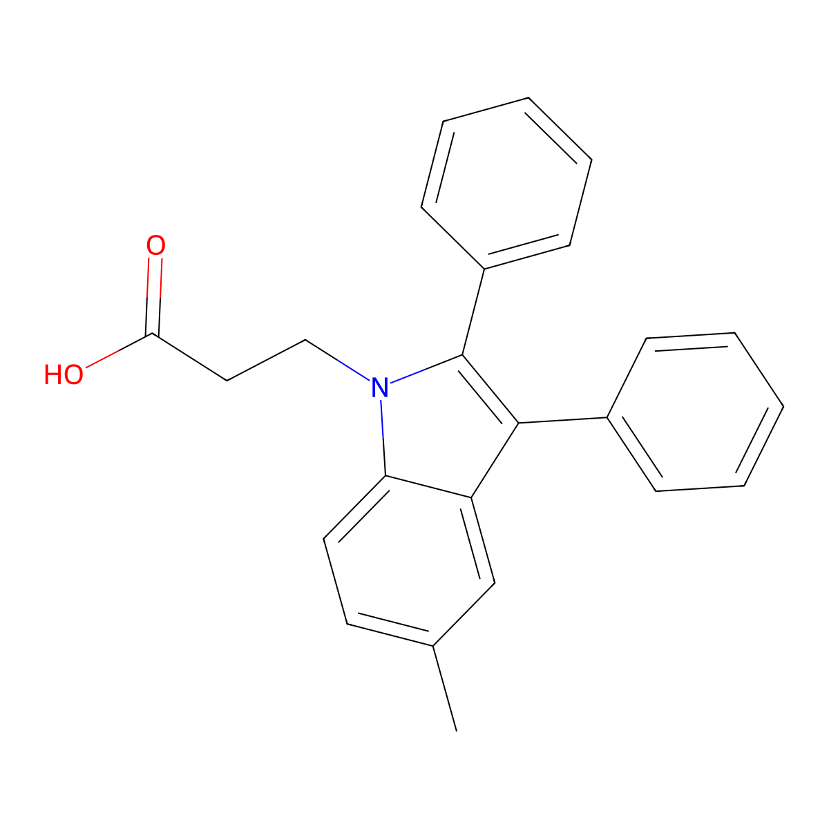 3-(5-methyl-2,3-diphenyl-1H-indol-1-yl)propanoic acid molecular structure, CAS 304893-74-1