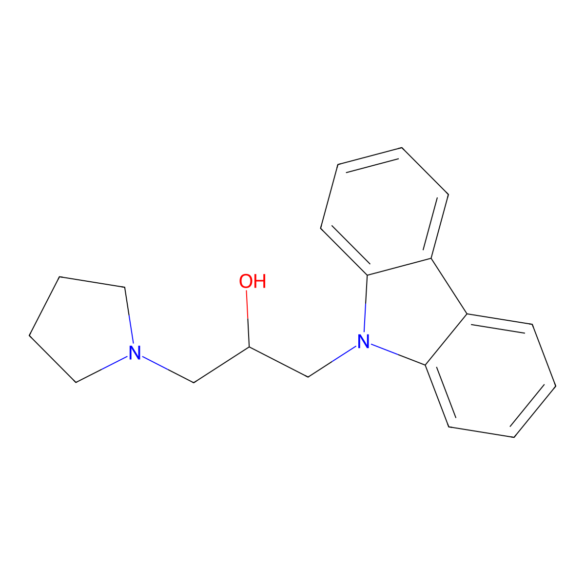 1-(9H-carbazol-9-yl)-3-(pyrrolidin-1-yl)propan-2-ol molecular structure, CAS 304893-75-2