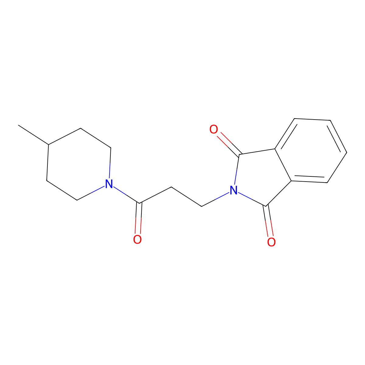 2-[3-(4-Methyl-piperidin-1-yl)-3-oxo-propyl]-isoindole-1,3-dione molecular structure, CAS 304894-00-6