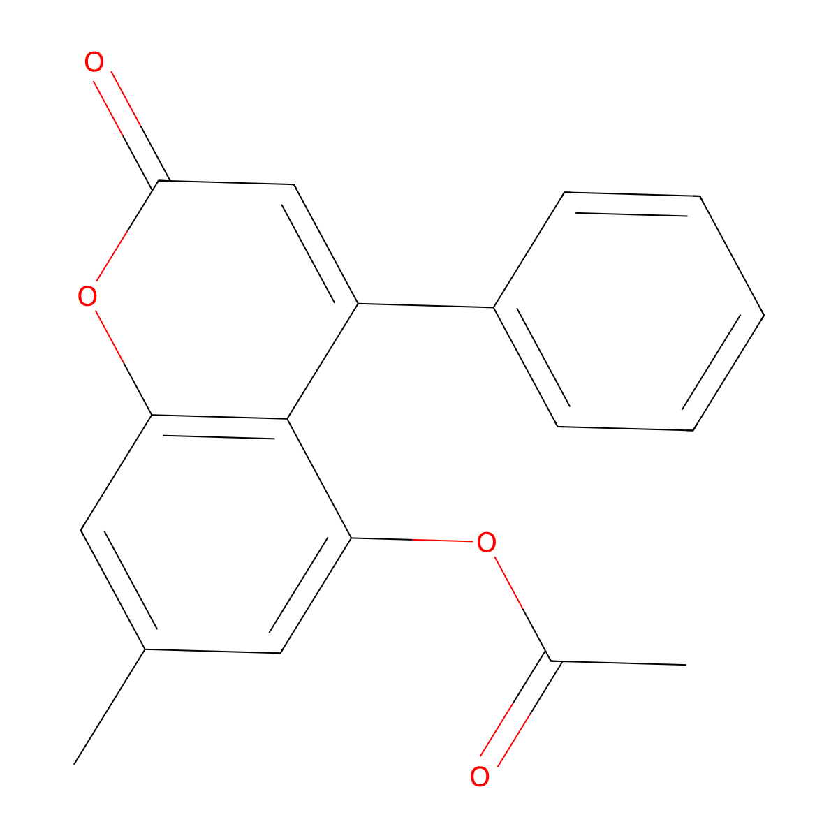 Acetic acid 7-methyl-2-oxo-4-phenyl-2H-chromen-5-yl ester molecular structure, CAS 304894-63-1