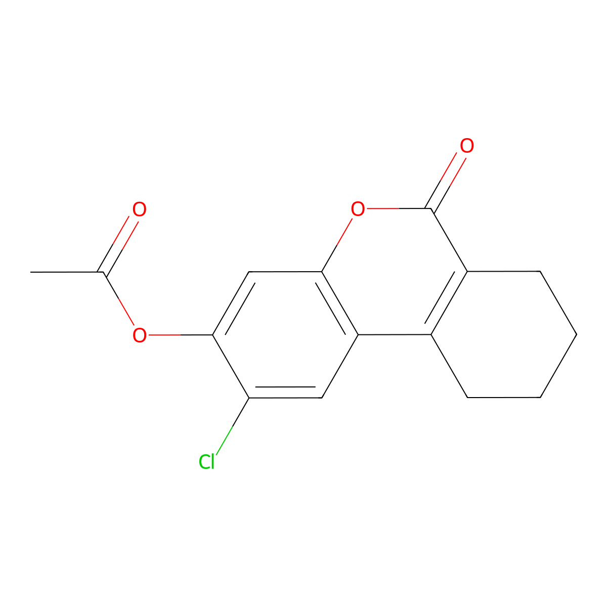 (2-Chloro-6-oxo-7,8,9,10-tetrahydrobenzo[c]chromen-3-yl) acetate molecular structure, CAS 304894-66-4