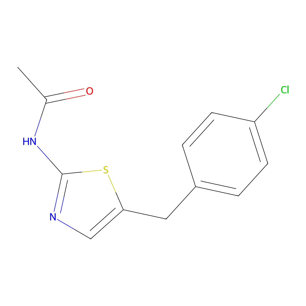 N-[5-(4-chlorobenzyl)-1,3-thiazol-2-yl]acetamide molecular structure, CAS 304895-12-3