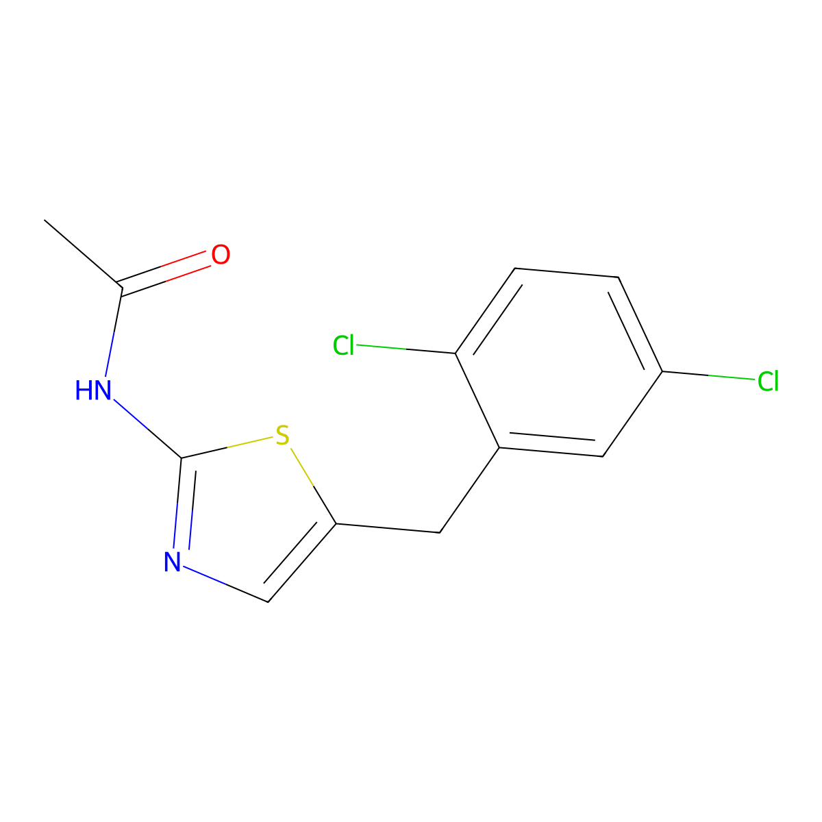 N-[5-[(2,5-dichlorophenyl)methyl]-1,3-thiazol-2-yl]acetamide molecular structure, CAS 304895-15-6