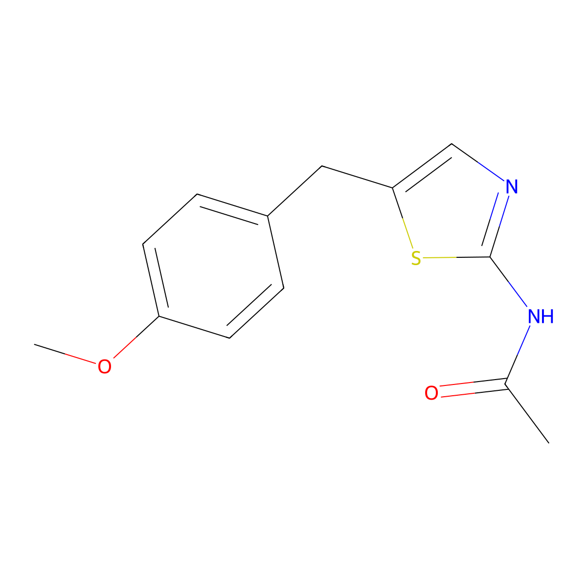 N-{5-[(4-methoxyphenyl)methyl]-1,3-thiazol-2-yl}acetamide molecular structure, CAS 304895-16-7