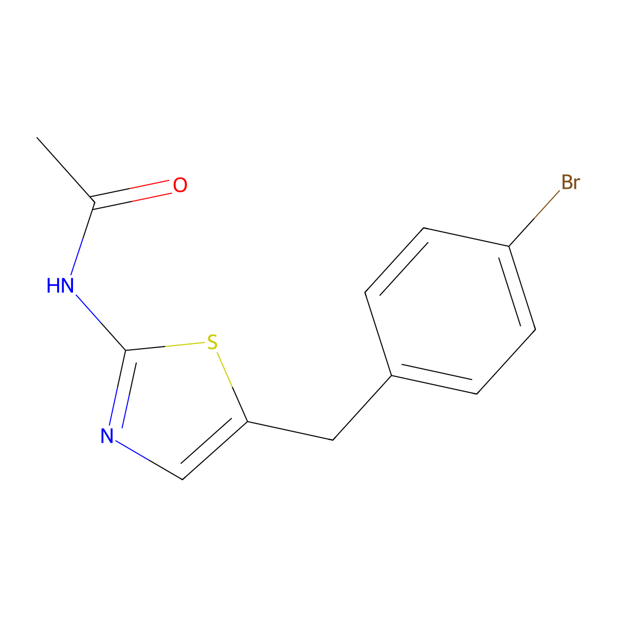 N-[5-[(4-bromophenyl)methyl]-1,3-thiazol-2-yl]acetamide molecular structure, CAS 304895-17-8
