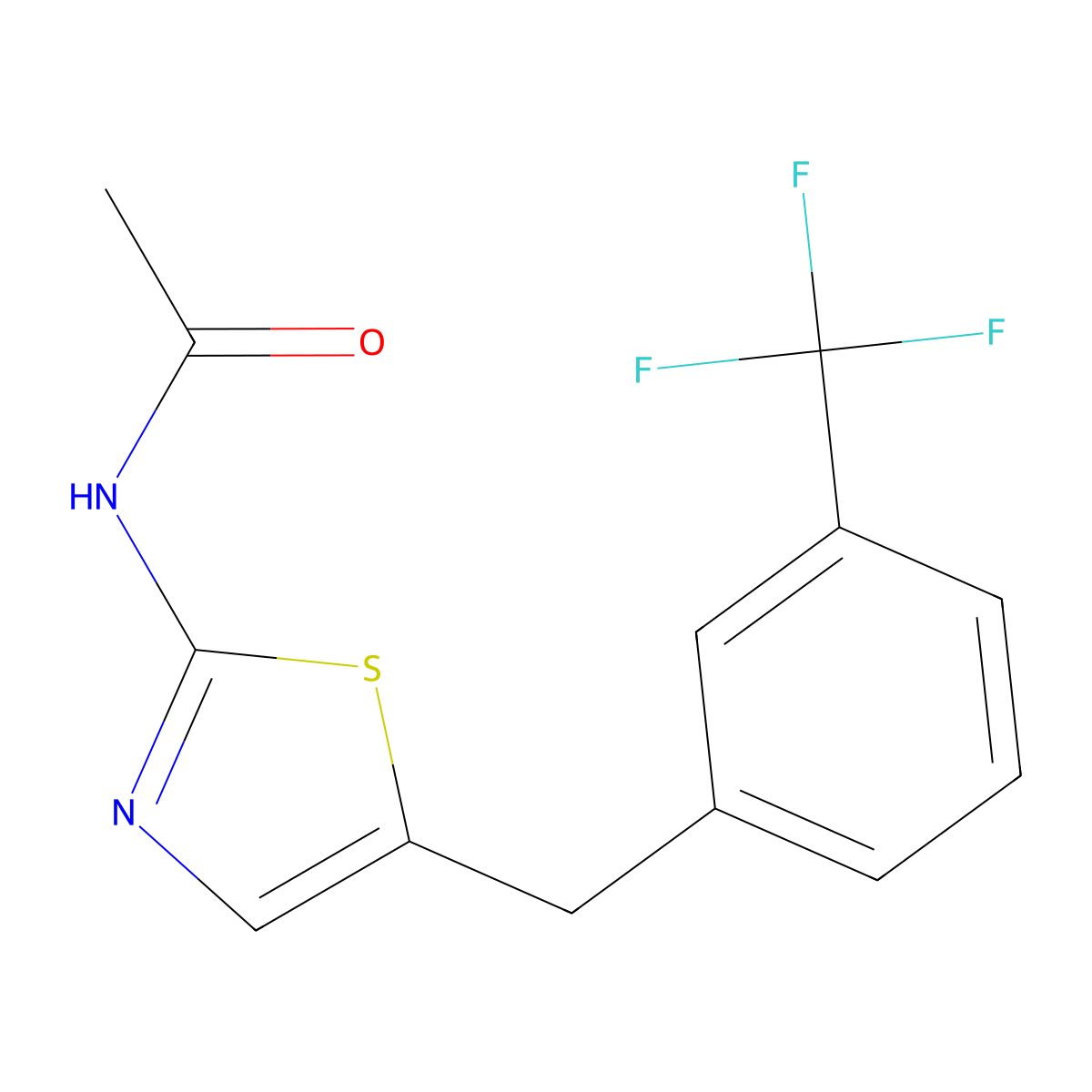 N-{5-[3-(trifluoromethyl)benzyl]-1,3-thiazol-2-yl}acetamide molecular structure, CAS 304895-19-0