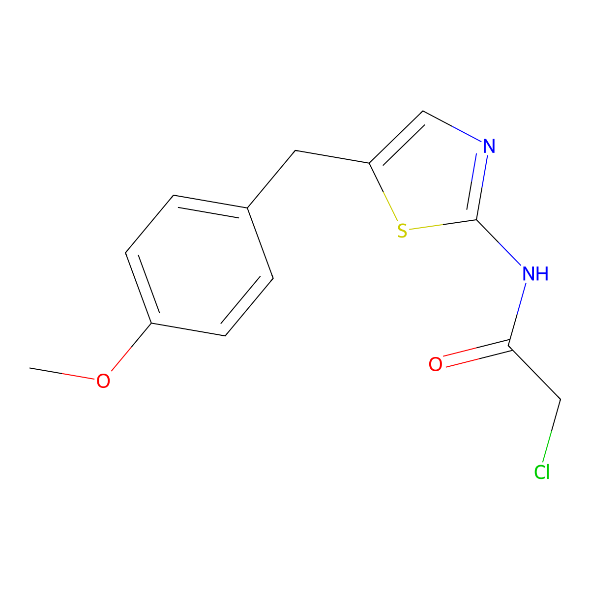 2-chloro-N-{5-[(4-methoxyphenyl)methyl]-1,3-thiazol-2-yl}acetamide molecular structure, CAS 304895-22-5