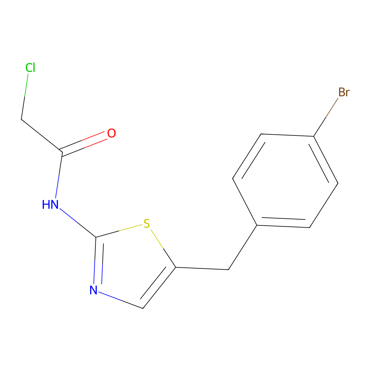 N-(5-(4-Bromobenzyl)-1,3-thiazol-2-YL)-2-chloroacetamide molecular structure, CAS 304895-23-6